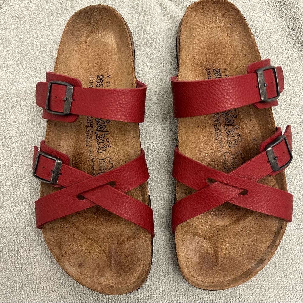 Birkenstock Red Sandals with Adjustable Straps